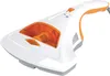 A white and orange handheld vacuum cleaner is shown against a white background. Produktbild-Vorschau