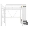 Łóżko loftowe Sweiko, 90 x 200 cm, żelazna rama Z biurkiem, Podgląd zdjęcia produktu 14