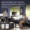 An office setting with two people using standing desks, with promotional text overlayed. Anteprima dell’immagine prodotto