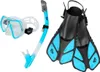 ACRA 3-in-1 Schnorchelset, hellblau, L/XL, Flossen Größe Produktbild-Vorschau 1