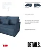 BroMARKT Ecksofa mit Schlaffunktion Atlantic Blau Cord Produktbild-Vorschau 5