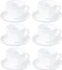 Juego de 6 tazas con platillo de 300 ml, color blanco, de Vista previa de la imagen del producto 1