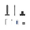 A collection of vacuum cleaner accessories and cleaning solution displayed against a white background. Produktbild-Vorschau