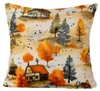 Mikrofaser-Kissenbezug „Herbstdorf“, 45 x 45 cm, farbenfroh Produktbild-Vorschau 1