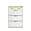 A white shoe cabinet with wood-colored top is presented against a white background. Anteprima dell’immagine prodotto