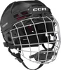 A black CCM Tacks 70 Helm Combo Junior with a silver cage. Náhľad obrázku produktu