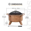 A diagram showing the dimensions of a fire pit. Produktbild-Vorschau