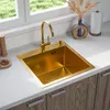 ANW HOME Lavello cucina oro 50x50 cm acciaio inox 304 Nano Anteprima dell’immagine prodotto 5