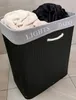Elegancki kosz bambusowy na pranie 105L czarny Podgląd zdjęcia produktu 5