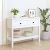 vidaXL Table console blanc 100x35x75 cm pin massif Voir les images du produit 2