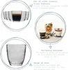 A collage of images showing Duralex Gigogne tumblers filled with coffee, fruit salad, and dessert, along with an empty tumbler and descriptive text. Voir les images du produit