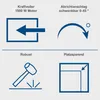 A collage of four icons illustrating product features with German text labels. Anteprima dell’immagine prodotto