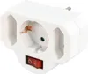 Steckdosenadapter, 2x Euro, 1x Schutzkontaktdose, mit Produktbild-Vorschau 3