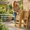 Outsunny Balkonmöbel Set 3 teiligHolz klappbar Gartenmöbel Produktbild-Vorschau 5