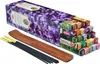 A box of HEM incense sticks with various scents and a wooden incense holder. Podgląd zdjęcia produktu