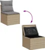 vidaXL 9-tlg. Garten-Sofagarnitur mit Kissen Beige Poly Produktbild-Vorschau 7