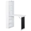 A white folding desk with shelves and a chalkboard attached to the side, shown against a white background. Voir les images du produit