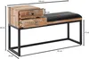 WOHNLING Sitzbank Ziegenleder / Massivholz Bank 100x60x35 Produktbild-Vorschau 3