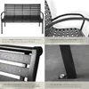 Banc de jardin PINO 3 places 126 x 62 x 81,5cm - noir Voir les images du produit 5