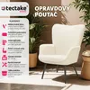 An armchair is shown with text describing its features and benefits, along with plants and a side table. Náhled obrázku produktu