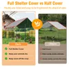 Comparison of a full shelter cover and a half cover for a chicken coop. Anteprima dell’immagine prodotto