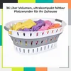 Panier à linge ovale pliable 36L - Plastique gris, stable & Voir les images du produit 5