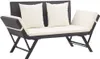 vidaXL Gartenbank mit Auflagen 176 cm Schwarz Poly Rattan Produktbild-Vorschau 8