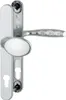 A close-up studio shot of a silver door handle set with two keyholes. Anteprima dell’immagine prodotto