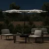 vidaXL Doppelsonnenschirm mit LEDs Sandweiß 316x240 cm -  Produktbild-Vorschau 4