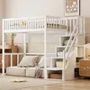 Hochbett,Kinderbett(Weiss)Holzbett,mit Produktbild-Vorschau 4