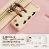 Close-up of a pink suitcase lock and zipper with accompanying text and diagram. Náhľad obrázku produktu