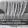 A gray knitted blanket draped over a sofa. Náhľad obrázku produktu