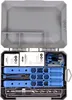 A Kreg pocket hole jig kit is neatly organized in its gray plastic case, with various components laid out for display. Produktbild-Vorschau