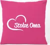 Huuraa Kissen Stolze Oma Herz 40x40cm mit Füllung Fuchsia Produktbild-Vorschau 1