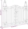 A line drawing of a black wrought iron garden gate with decorative scrollwork and finials. Produktbild-Vorschau