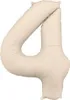 Folienballon Zahl „4“, 86cm, hellbeige Produktbild-Vorschau 2