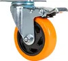A single caster wheel with a brake, shown against a white background. Anteprima dell’immagine prodotto