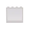 A white LEGO brick with a transparent window. Produktbild-Vorschau