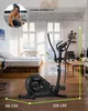 An elliptical cross trainer is shown in a living room setting, with a woman in the upper left corner. Anteprima dell’immagine prodotto