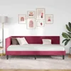vidaXL Eckbettgestell mit Kopfteil Weinrot 90 cm x 190 cm Produktbild-Vorschau 3