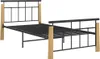 vidaXL Noční stolek z kovu a dubového masivu 100x200 cm Náhled obrázku produktu 1