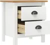 Mesita noche Hill 2uds madera maciza pino blanco 46x35x49,5 Vista previa de la imagen del producto 4