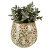 Clayre & Eef Pot de fleurs Ø 18x17 cm Beige Jaune Céramique Voir les images du produit 2