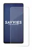A screen protector is shown placed over a smartphone screen. Produktbild-Vorschau