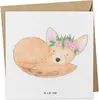 Mr. & Mrs. Panda Grußkarte Wüstenfuchs Blumen - Weiß - Produktbild-Vorschau 1