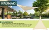 KRUMAD Trojuholníková markíza 3x3 m béžová Ochrana proti Náhľad obrázku produktu 6