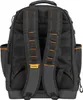 The back view of a black Dewalt backpack with orange accents. Podgląd zdjęcia produktu