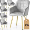 6er Set Polsterstühle mit quadratischen Ziernähten LUXANO Produktbild-Vorschau 1