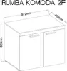 A line drawing of a two-door cabinet with dimensions indicated. Produktbild-Vorschau
