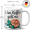 Tassenking Kaffeetasse Schildkröte – Ohne Kaffee geht nix – Produktbild-Vorschau 3